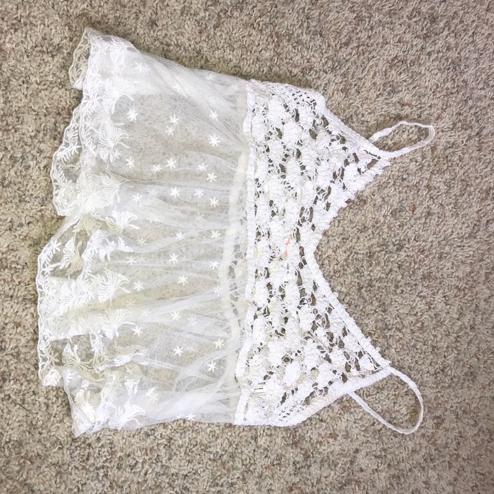 White Lacey crop top